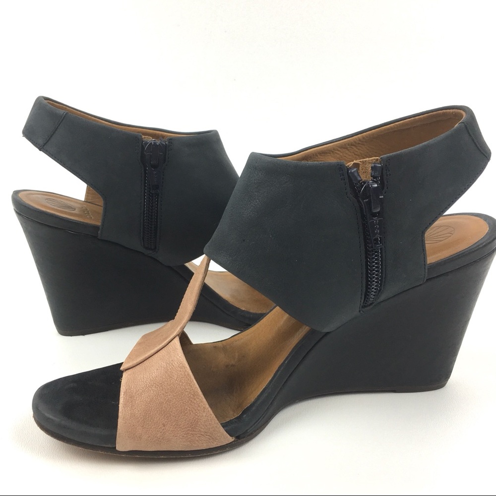 Coclico jojo leather wedge sandal cut out black - Picture 5 of 8